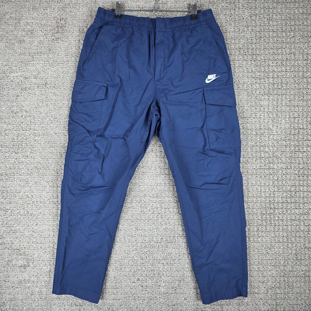 Nike Mens Blue Cargo Tapered Unlined Utility Pants Size Large